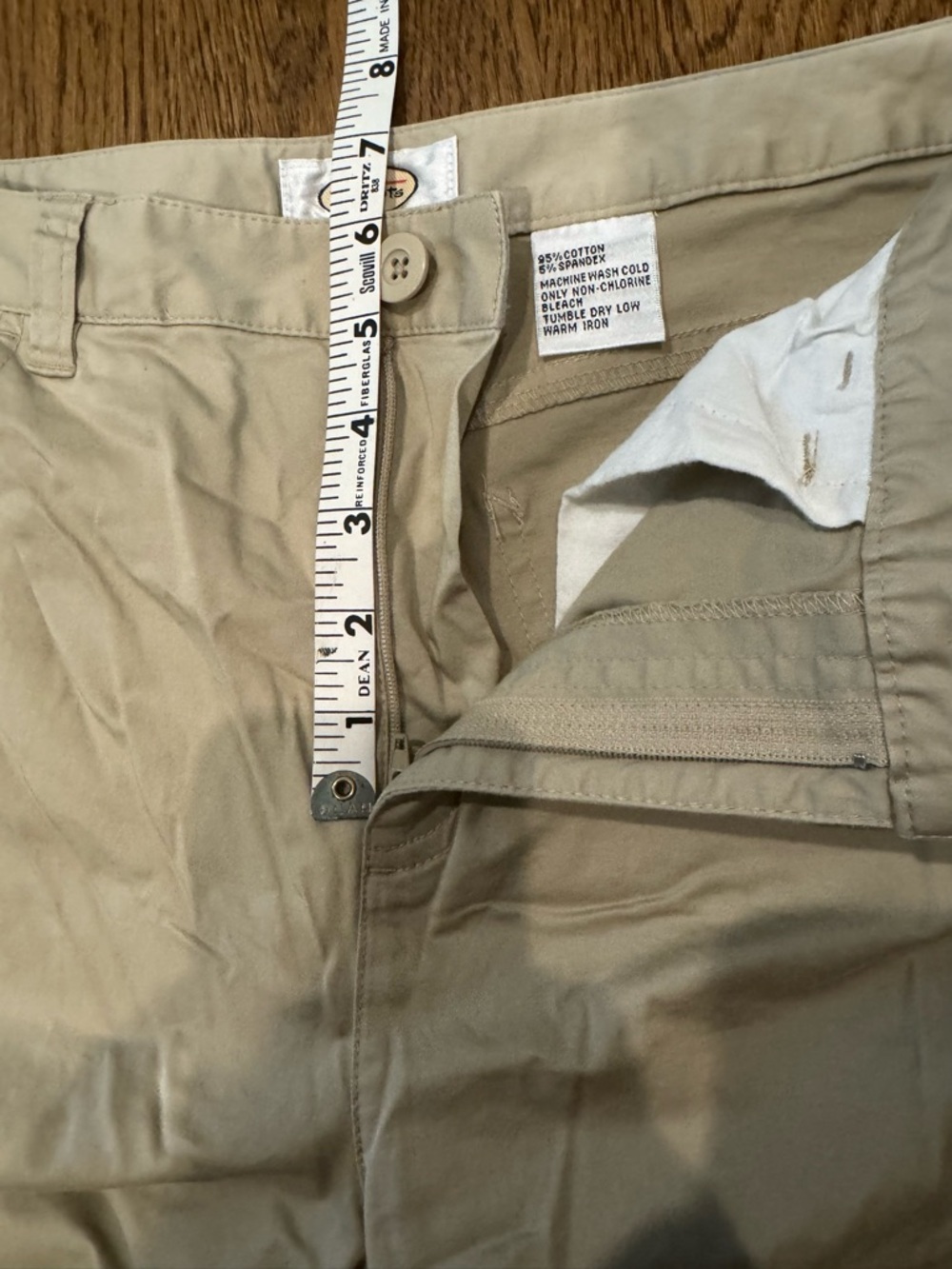 Talbots Classic Beige Khaki Pants Size 10 Stretch Straight Leg - Picture 6 of 9